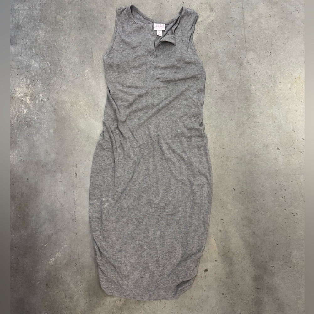 Maternity Ribbed Bodycon Dress Size Small Gray